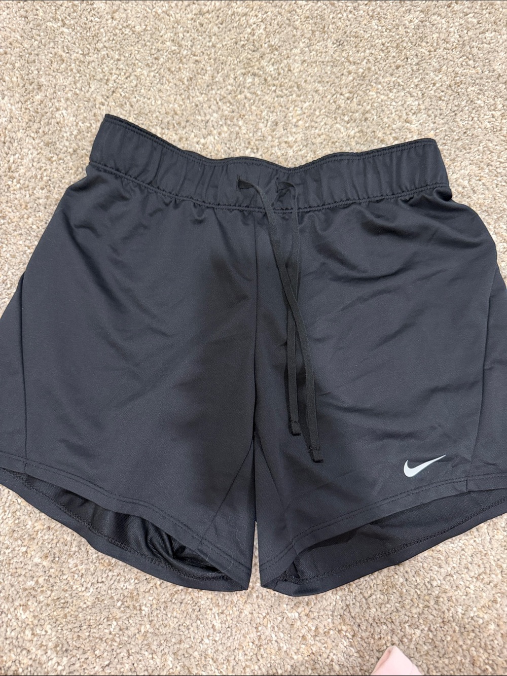 Nike Black Athletic Shorts with Elastic Waist and Swoosh
